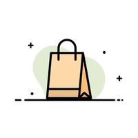 bolsa bolso compras comprar negocio línea plana icono lleno vector banner plantilla