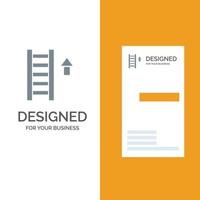 Ladder Stair Staircase Arrow Grey Logo Design and Business Card Template vector