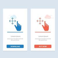 Finger Gesture Hold  Blue and Red Download and Buy Now web Widget Card Template vector