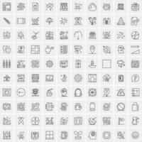 100 iconos de negocios para web y material impreso vector