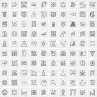 100 iconos de negocios para web y material impreso vector