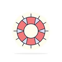 help lifebuoy lifesaver save support Flat Color Icon Vector