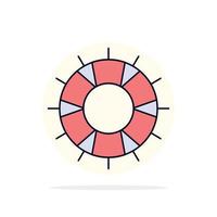 help lifebuoy lifesaver save support Flat Color Icon Vector