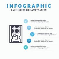 Disk Drive Hardware Solid Ssd Line icon with 5 steps presentation infographics Background vector