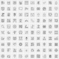 100 iconos de negocios para web y material impreso vector