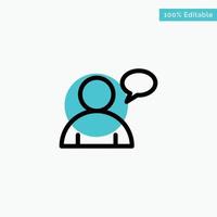 Basic Chatting User turquoise highlight circle point Vector icon