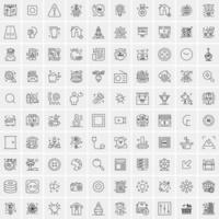 100 iconos de negocios para web y material impreso vector