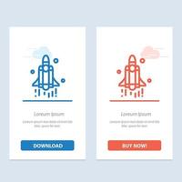 Launch Rocket Space Technology  Blue and Red Download and Buy Now web Widget Card Template vector