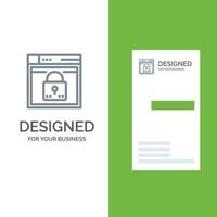 Login Secure Web Layout Password Lock Grey Logo Design and Business Card Template vector