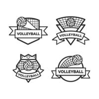diseño de colección de emblemas de logotipo deportivo de voleibol vector