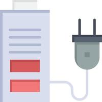 Accumulator Battery Power Plug  Flat Color Icon Vector icon banner Template