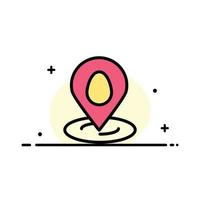 Location Pin Map Easter  Business Flat Line Filled Icon Vector Banner Template