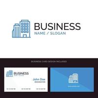 Logo and Business Card Template for Hotel Boiling Home City vector illustration