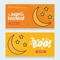 diseño de invitación de feliz halloween con vector de luna