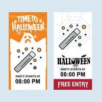 Happy Halloween invitation design with magic stick vector