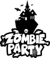 Zombie Party typography design vector