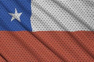 Chile flag printed on a polyester nylon sportswear mesh fabric w photo