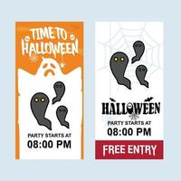 Happy Halloween invitation design with ghost vector