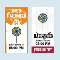 Happy Halloween invitation design with candy vector