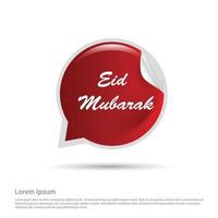 diseño de eid mubarak con tipografía y vector de diseño creativo