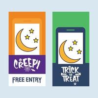 Happy Halloween invitation design with moon vector