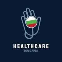 Health care logo with country flag design vector