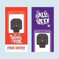 Happy Halloween invitation design with skull vector