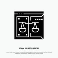 Business Copyright Court Digital Law solid Glyph Icon vector