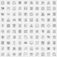 100 iconos de negocios para web y material impreso vector