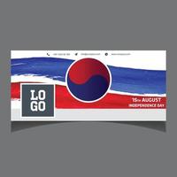vector de portada de redes sociales del día de la independencia de corea del sur