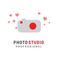 Camera logo design with typography vector