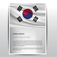 South Korea flags design vector