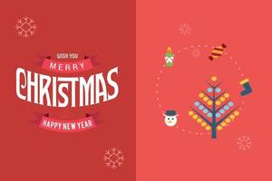 tarjeta de feliz navidad con diseño elegante y vector de tipografía