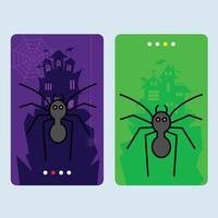 Happy Halloween invitation design with spider vector