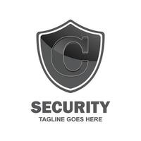 Alphabetical logo of security compnay and typography vector