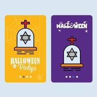 diseño de invitación de halloween feliz con vector de tumba