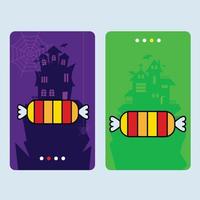 Happy Halloween invitation design with candy vector