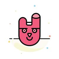 Animal Bunny Face Rabbit Abstract Flat Color Icon Template vector