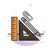 Scale Construction Pencil Repair Ruler Clip Abstract Flat Color Icon Template vector