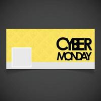 Cyber Monday sale card with typographic design vector