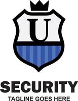 logotipo alfabético de empresa de seguridad y vector de tipografía