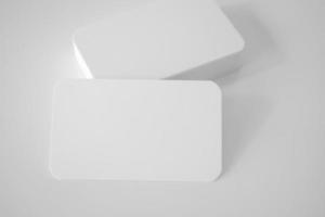 Mockup white business card on white background photo