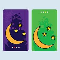 Happy Halloween invitation design with moon vector