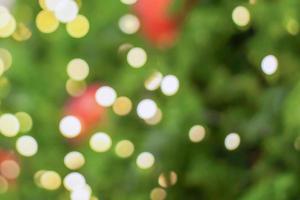 Abstract blurred christmas tree with bokeh light background photo