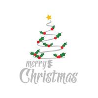 Merry Christmas card with elegent design and typography vector