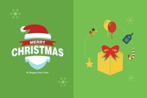 tarjeta de feliz navidad con diseño elegante y vector de tipografía