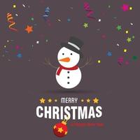 Merry Christmas card design with creative typography and dark background vector