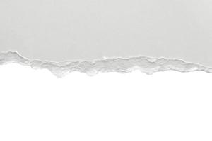 White ripped paper torn edges strips isolated on white background photo