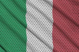 Italy flag printed on a polyester nylon sportswear mesh fabric w photo