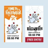 Happy Halloween invitation design with hand vector